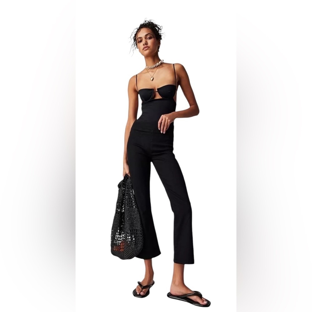 WE THE FREE FREE PEOPLE Womens Jeans In My Feelings Black Mid Rise Crop Boot S